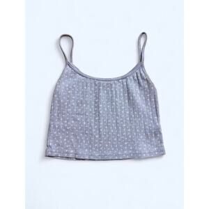 Brandy Melville Pale Blue Ribbed Floral Cami Top Tank